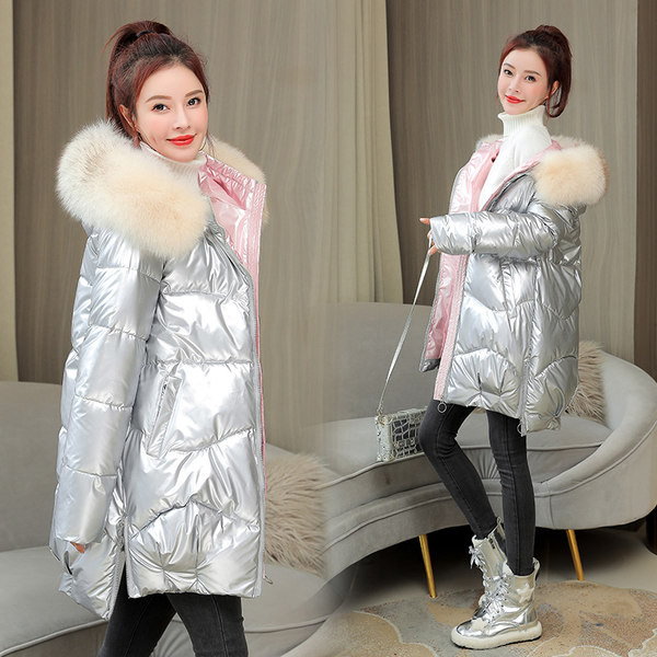 Jachetă de puf de damă elegantă cu fermoar model lat