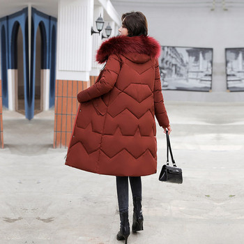 Γυναικείο χειμερινό μπουφάν - μακρύ μοντέλο με κουκούλα