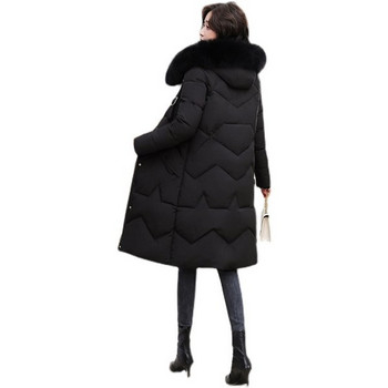 Γυναικείο χειμερινό μπουφάν - μακρύ μοντέλο με κουκούλα