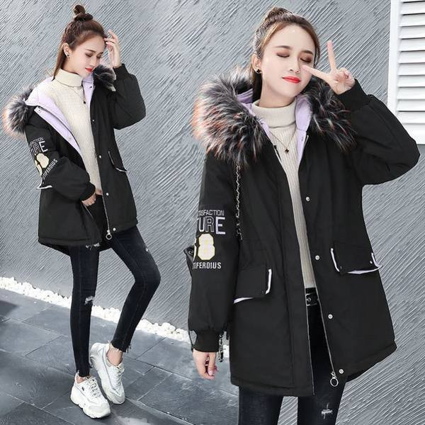 Geacă casual de damă lungă cu puf și cravate