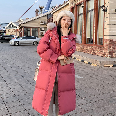 Sima modell hosszú téli kabát kapucnival és cipzárral