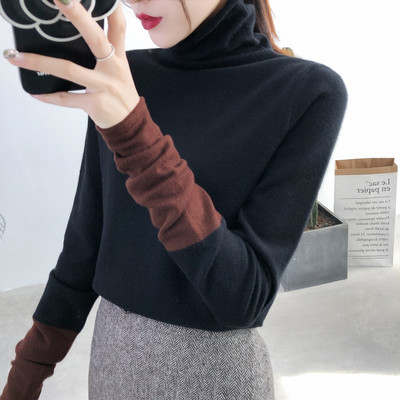 Есенно-зимна дамска блуза с висока поло яка