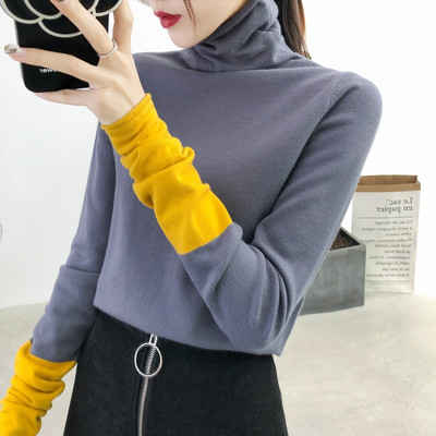 Есенно-зимна дамска блуза с висока поло яка