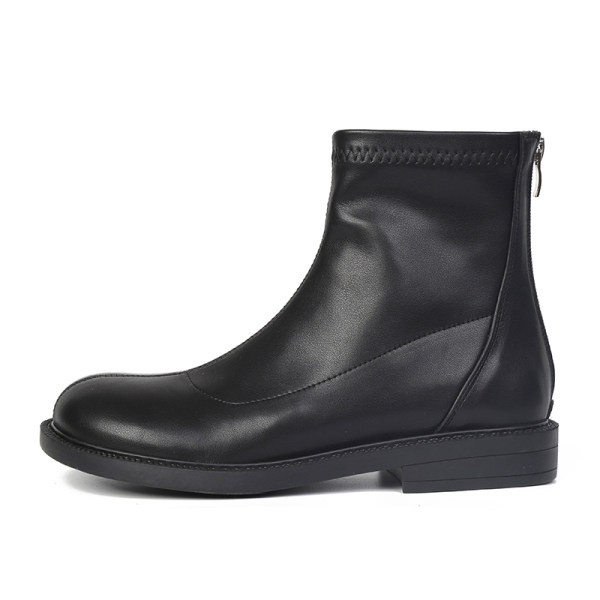 Дамски кожени боти с цип в три цвята