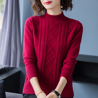Γυναικείο χειμωνιάτικο πουλόβερ με χαμηλό γιακά