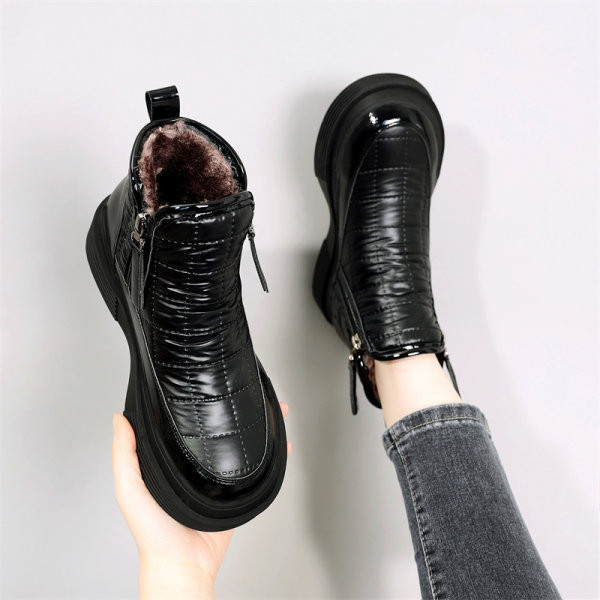 Дамски боти с топла  подплата и цип