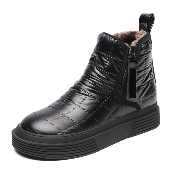 Дамски боти с топла  подплата и цип