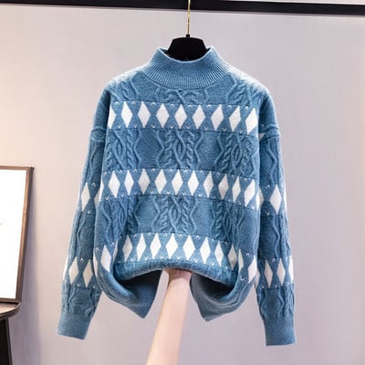 Πλεκτό γυναικείο πουλόβερ σε τρία χρώματα