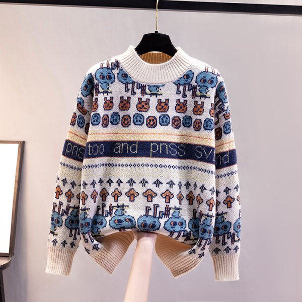 Νέο μοντέλο γυναικείου πλεκτό πουλόβερ με χαμηλό γιακά πόλο - τρία χρώματα