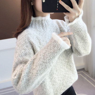 Дамски есенно-зимен пуловер с поло яка няколко цвята