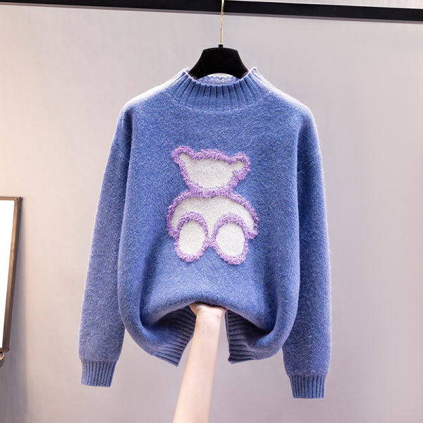 Дамски ежедневен пуловер с апликация в четири цвята