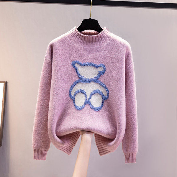 Дамски ежедневен пуловер с апликация в четири цвята