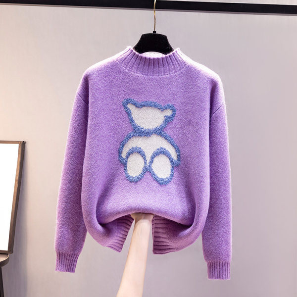 Дамски ежедневен пуловер с апликация в четири цвята