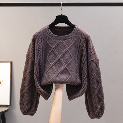 Плетен дамски пуловер с овално деколте-няколко цвята