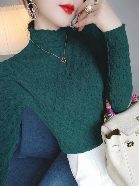 Дамски пуловер с висока поло яка - няколко цвята