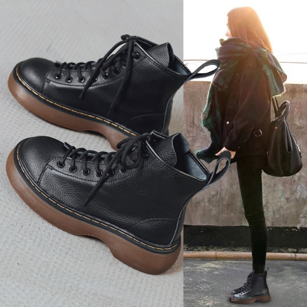 дамски боти тип кубинки с масивна подметка