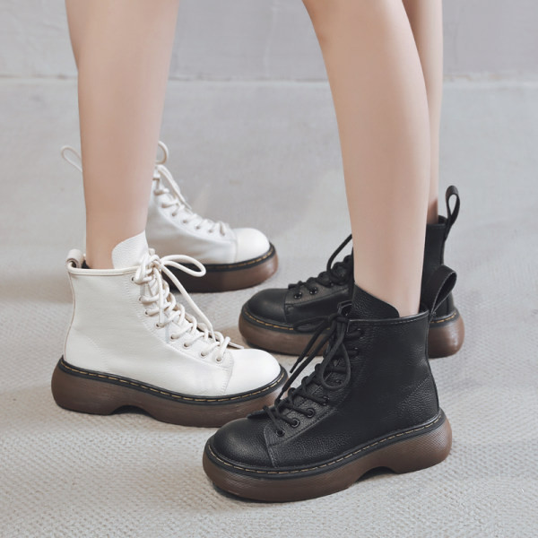 дамски боти тип кубинки с масивна подметка