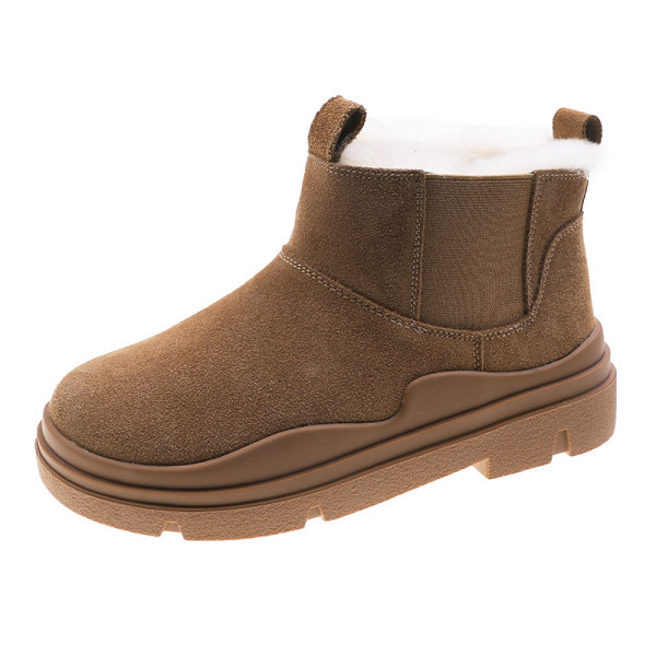 Зимни дамски боти с топла подплата и равна подметка 