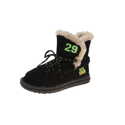 Нов модел дамски боти с емблема и пух в няколко цвята