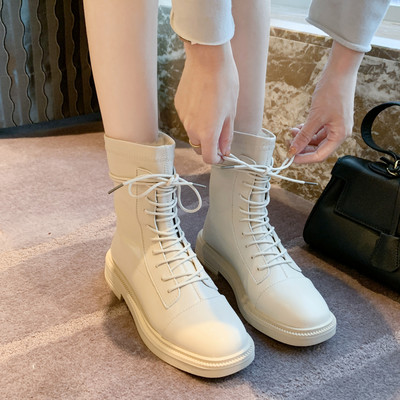 Изчистен модел дамски боти от еко кожа с топла подплата