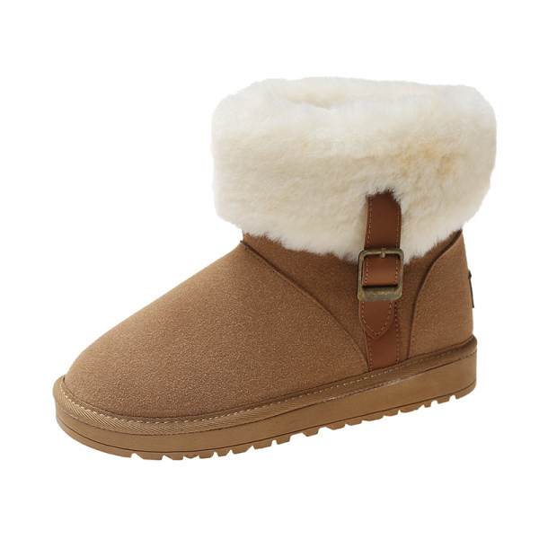 Топли зимни боти от еко велур с дебела подплата