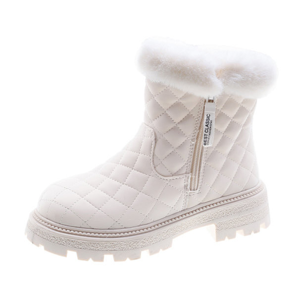 Дамски зимни боти от капитонирана еко кожа с пух