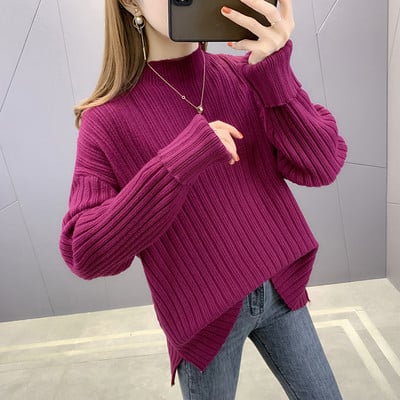 Γυναικείο casual πουλόβερ με χαμηλό γιακά