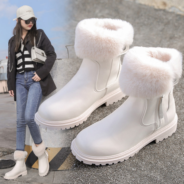 Дамски боти с пух и топла подплата 