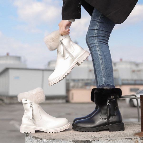 Дамски боти с пух и топла подплата 