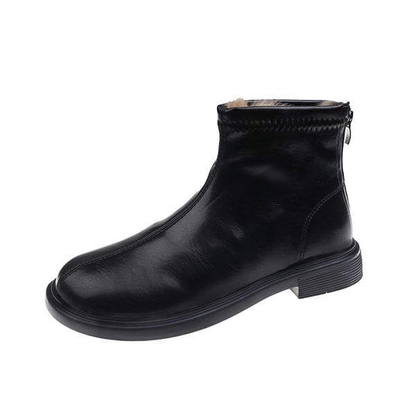 Дамски боти от еко кожа изчистен модел с мека подплата