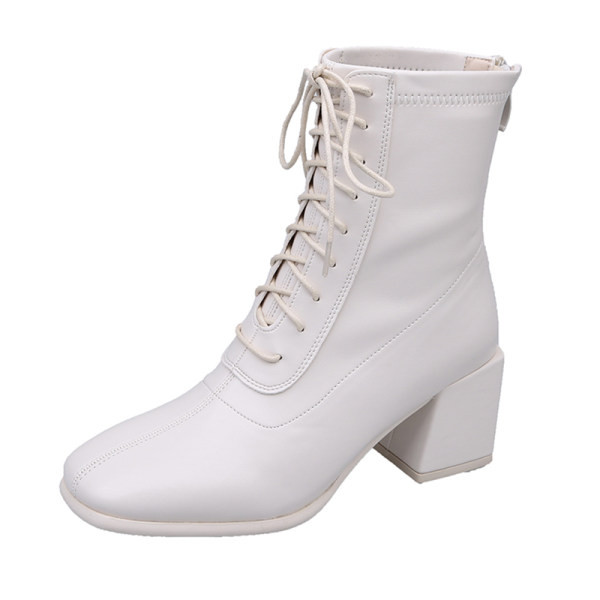 Модерни дамски бори с връзки и 6.5см ток