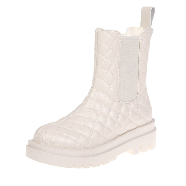 Дамски капитонирани боти от еко кожа