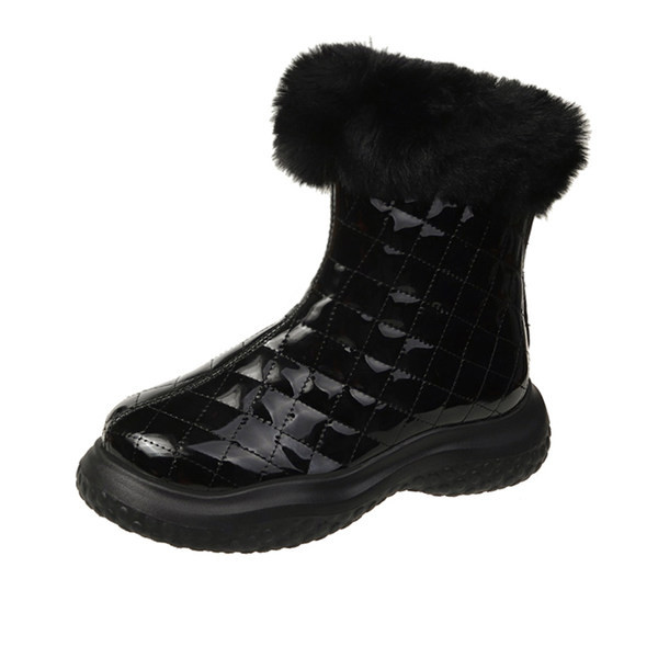 Дамски боти от капитонирана еко кожа и пух