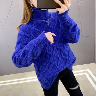 Γυναικείο casual πουλόβερ με γιακά σε τέσσερα χρώματα
