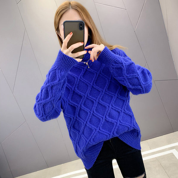 Дамски ежедневен пуловер с поло яка в четири цвята