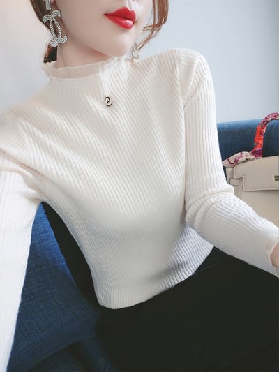 Γυναικείο πουλόβερ με μεταλλικό στοιχείο