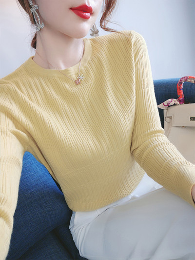 Νέο μοντέλο γυναικείο πουλόβερ με οβάλ λαιμόκοψη - τρία χρώματα