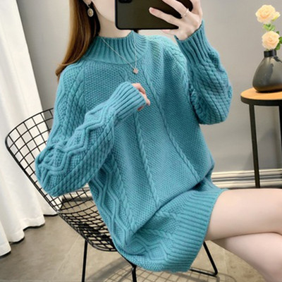 Κομψό γυναικείο πλεκτό πουλόβερ φαρδύ μοντέλο