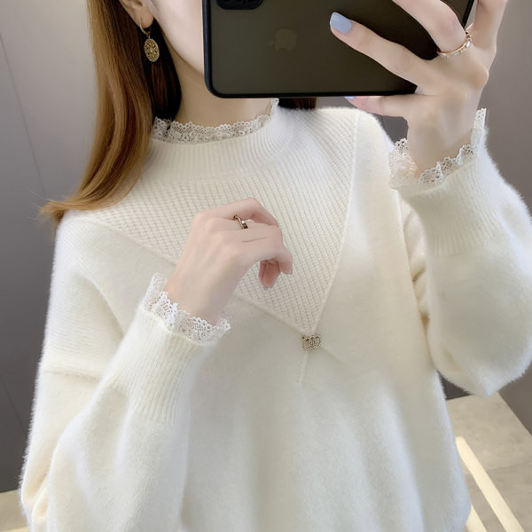 Γυναικείο ζεστό πουλόβερ απομίμησης σε δύο μέρη