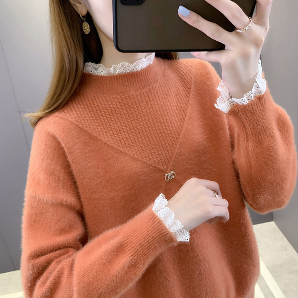 Γυναικείο ζεστό πουλόβερ απομίμησης σε δύο μέρη