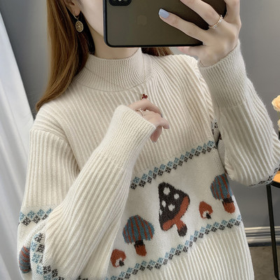 Casual γυναικείο πουλόβερ με γιακά πόλο - πολλά χρώματα