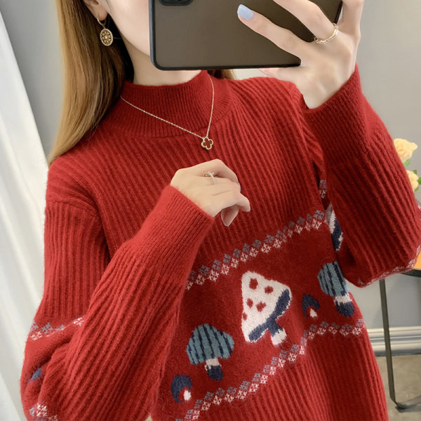 Casual γυναικείο πουλόβερ με γιακά πόλο - πολλά χρώματα