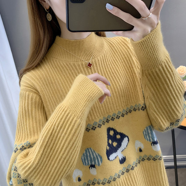 Casual γυναικείο πουλόβερ με γιακά πόλο - πολλά χρώματα