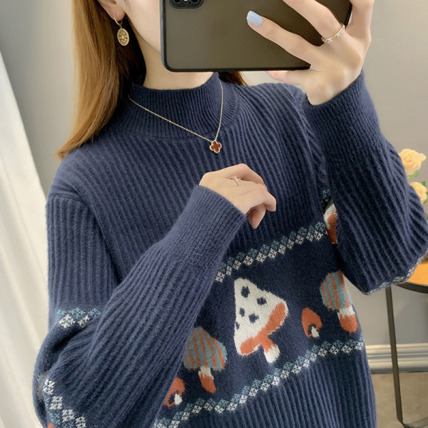 Casual γυναικείο πουλόβερ με γιακά πόλο - πολλά χρώματα