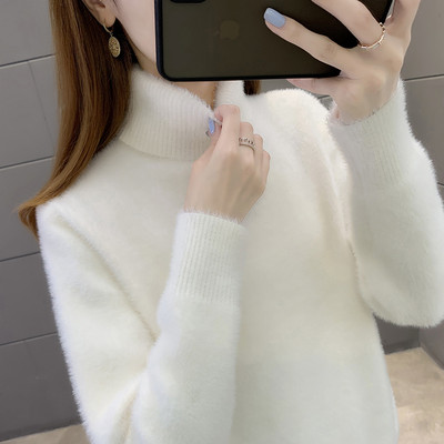 Κομψό γυναικείο απαλό πουλόβερ με ψηλό γιακά