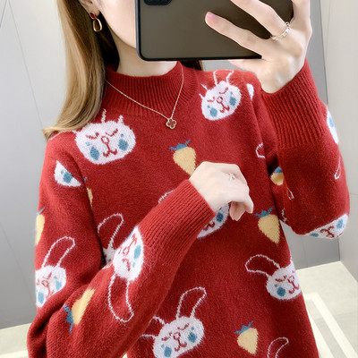 Γυναικείο πουλόβερ με ψηλό γιακά - τρία χρώματα