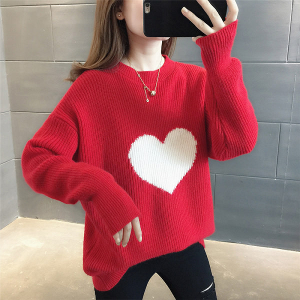 Casual γυναικείο πουλόβερ με οβάλ φαρδύ λαιμόκοψη