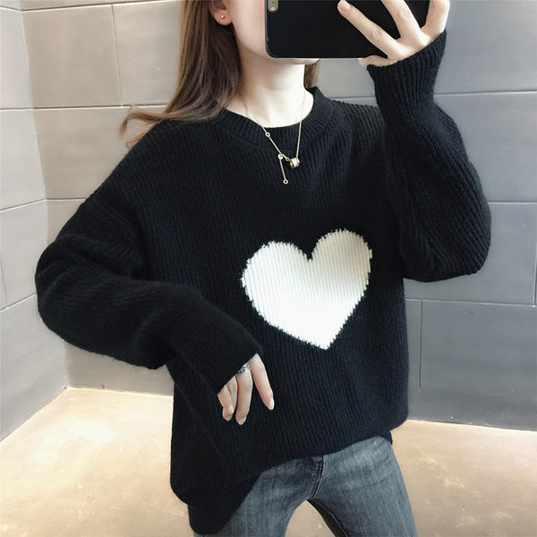 Casual γυναικείο πουλόβερ με οβάλ φαρδύ λαιμόκοψη