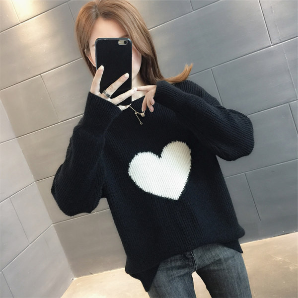 Casual γυναικείο πουλόβερ με οβάλ φαρδύ λαιμόκοψη