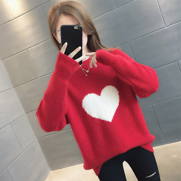 Casual γυναικείο πουλόβερ με οβάλ φαρδύ λαιμόκοψη